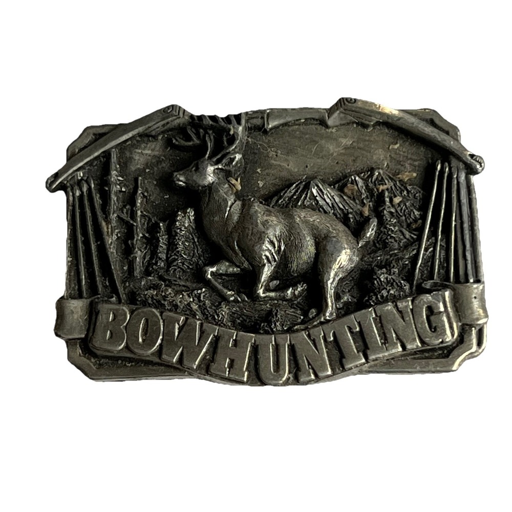 BERGAMOT Siskiyou BOWHUNTING hunting DEER‎ 1983 Vintage belt buckle USA